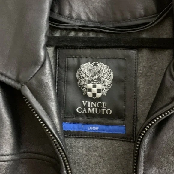 Vince Camuto black genuine leather jacket